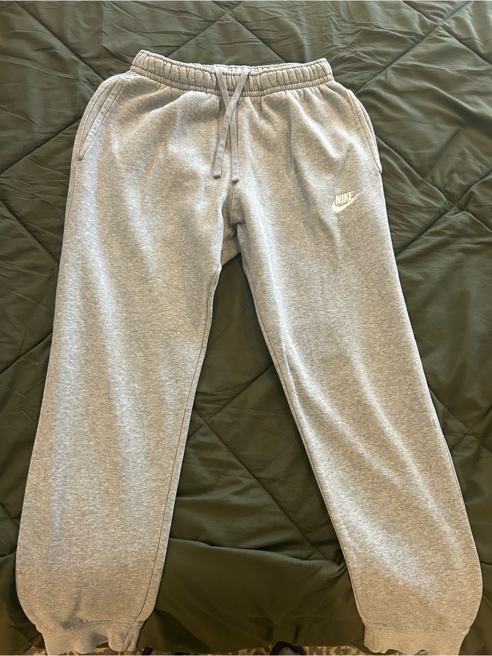 Nike Light Gray Sweatpants with White Logo